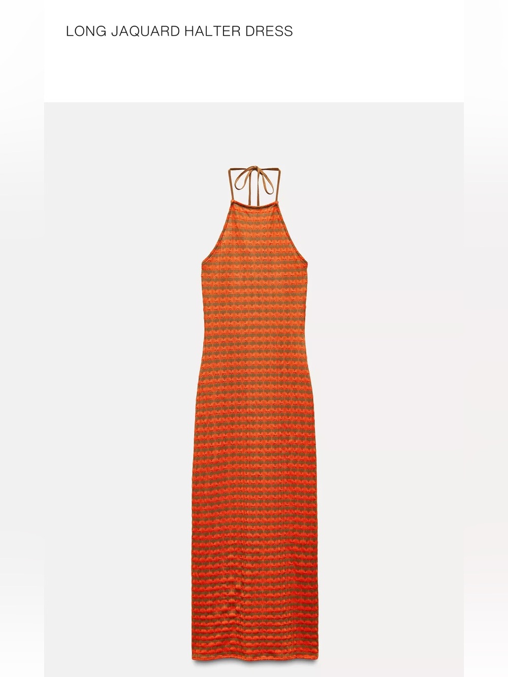 Zara Long Jacquard Halter Dress